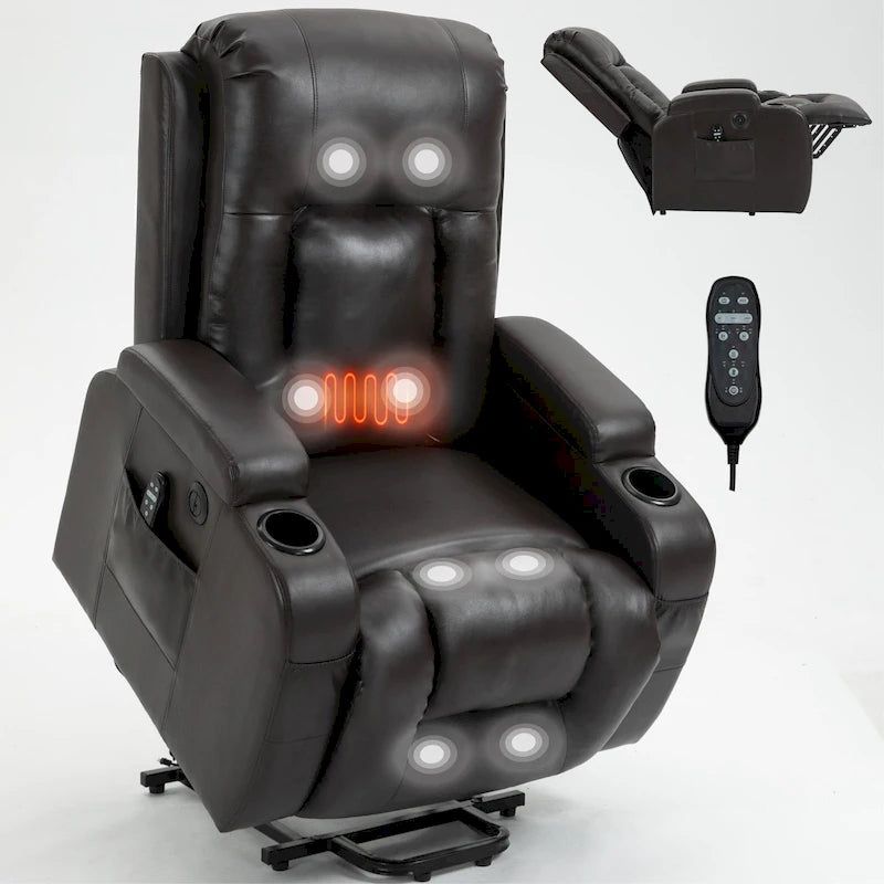 Fauteuil inclinable électrique releveur Infini avec massage, chauffage et port USB