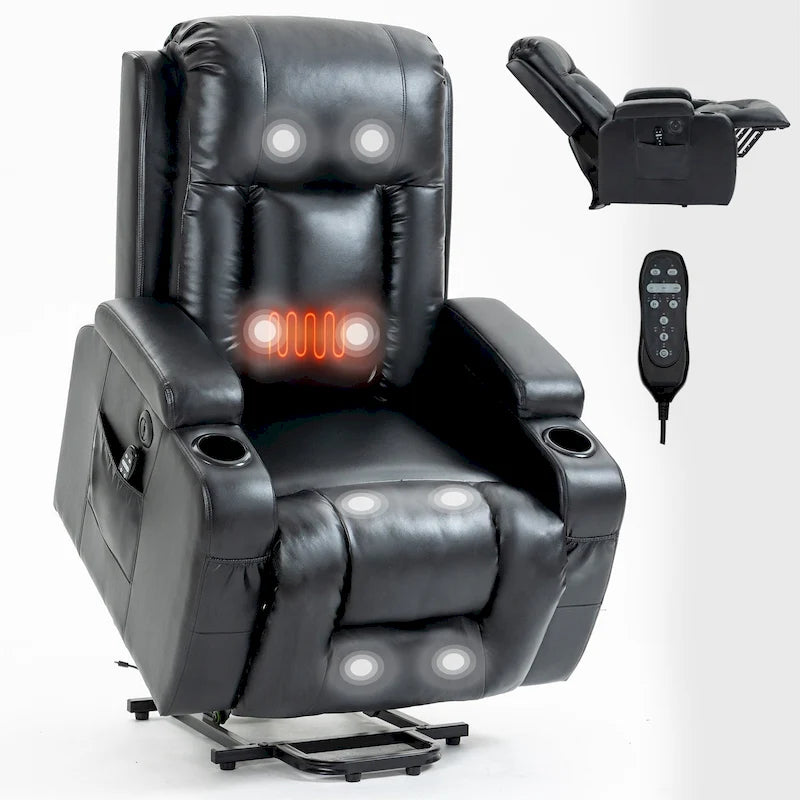 Fauteuil inclinable électrique releveur Infini avec massage, chauffage et port USB