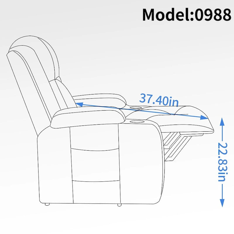 Fauteuil inclinable électrique releveur Infini avec massage, chauffage et port USB