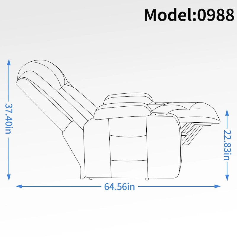 Fauteuil inclinable électrique releveur Infini avec massage, chauffage et port USB
