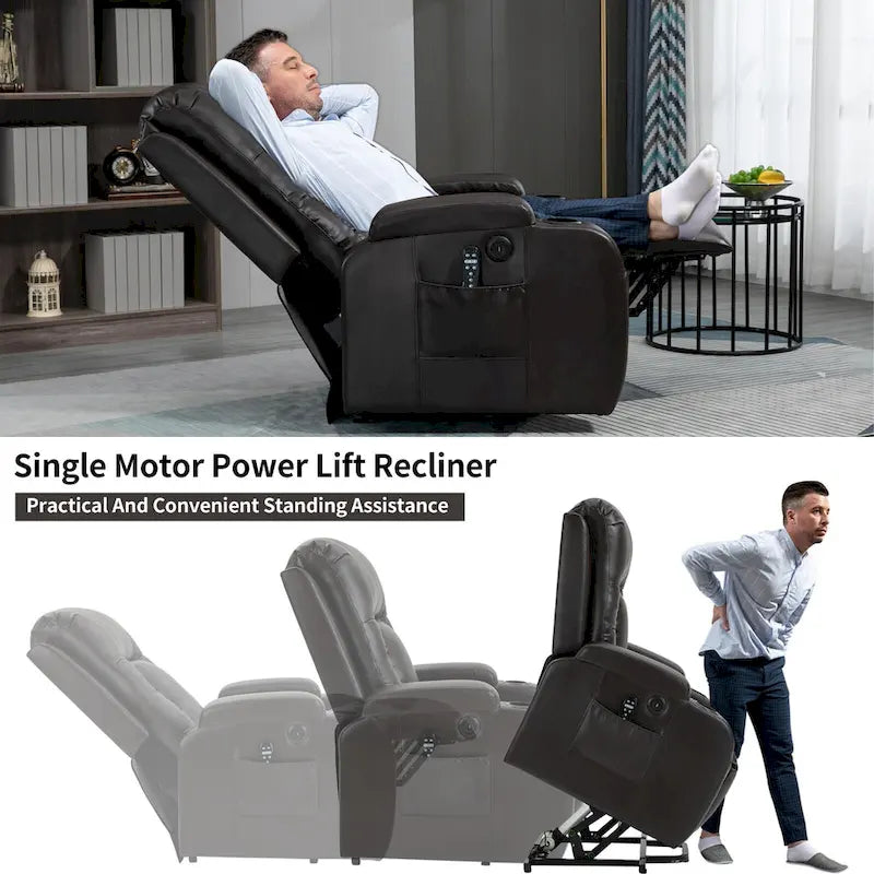 Fauteuil inclinable électrique releveur Infini avec massage, chauffage et port USB