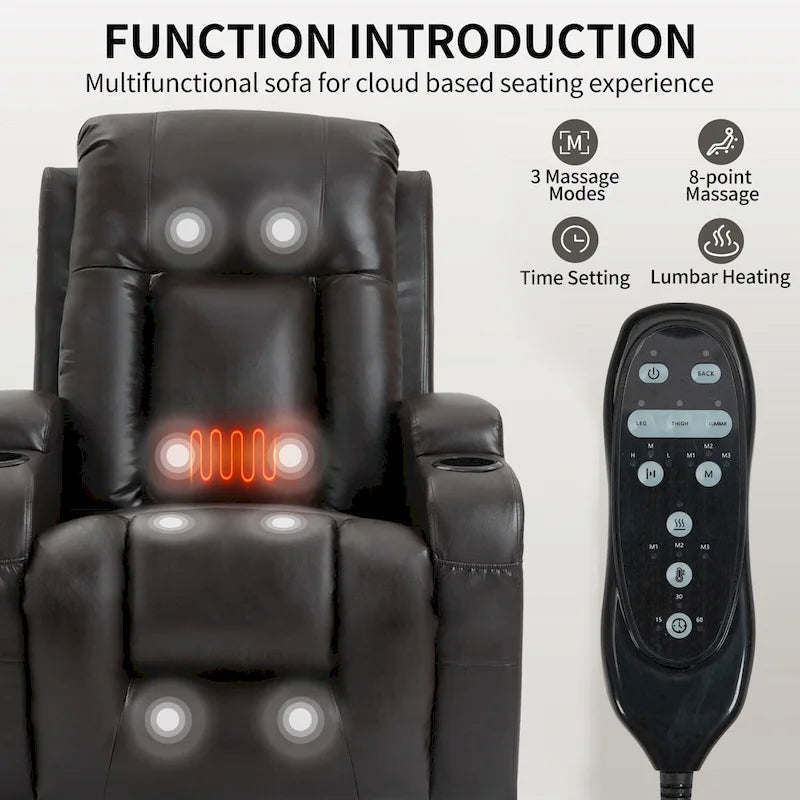 Fauteuil inclinable électrique releveur Infini avec massage, chauffage et port USB
