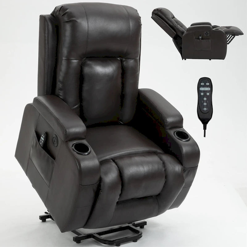 Fauteuil inclinable électrique releveur Infini avec massage, chauffage et port USB