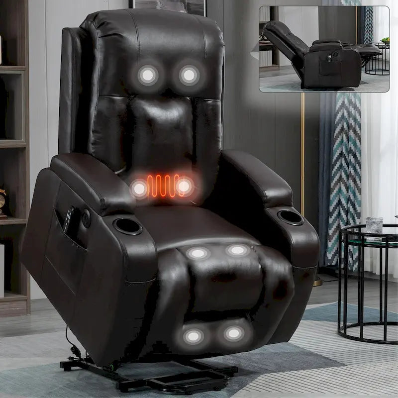 Fauteuil inclinable électrique releveur Infini avec massage, chauffage et port USB
