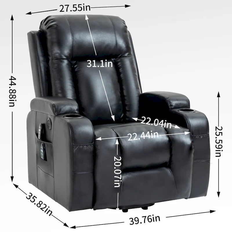 Fauteuil inclinable électrique releveur Infini avec massage, chauffage et port USB