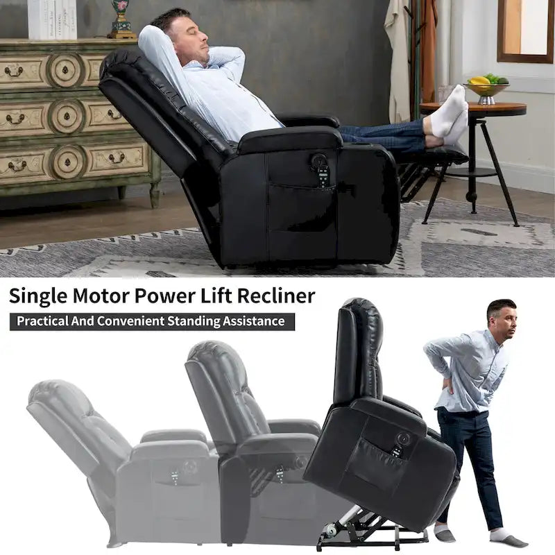 Fauteuil inclinable électrique releveur Infini avec massage, chauffage et port USB