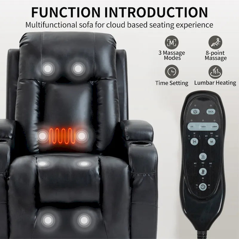 Fauteuil inclinable électrique releveur Infini avec massage, chauffage et port USB