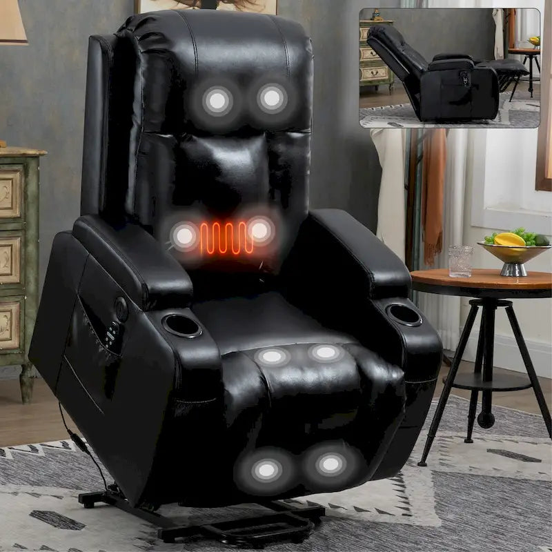 Fauteuil inclinable électrique releveur Infini avec massage, chauffage et port USB