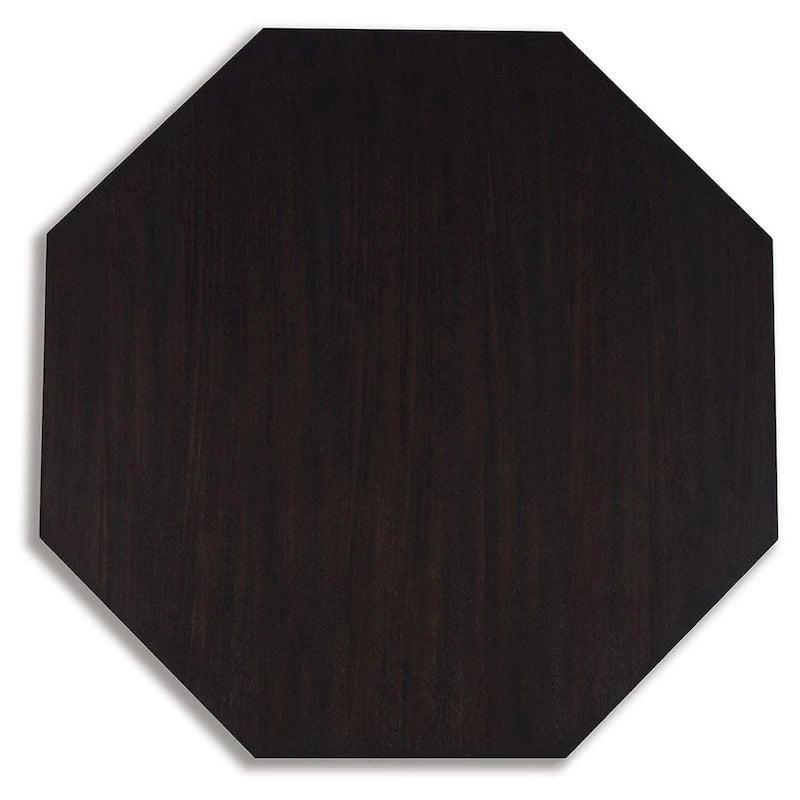 Table Basse Cocktail Octogonale 40 Pouces Bois Marron Expresso