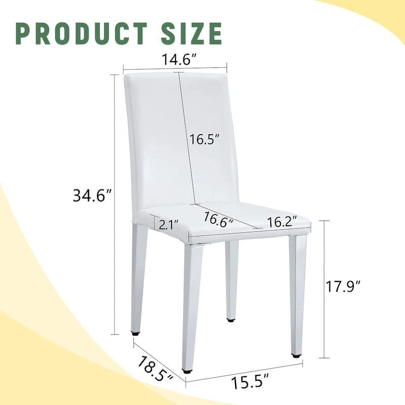 Chaise de salle à manger moderne en similicuir avec pieds en métal chromé