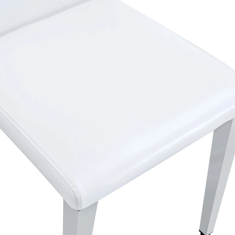 Chaise de salle à manger moderne en similicuir avec pieds en métal chromé
