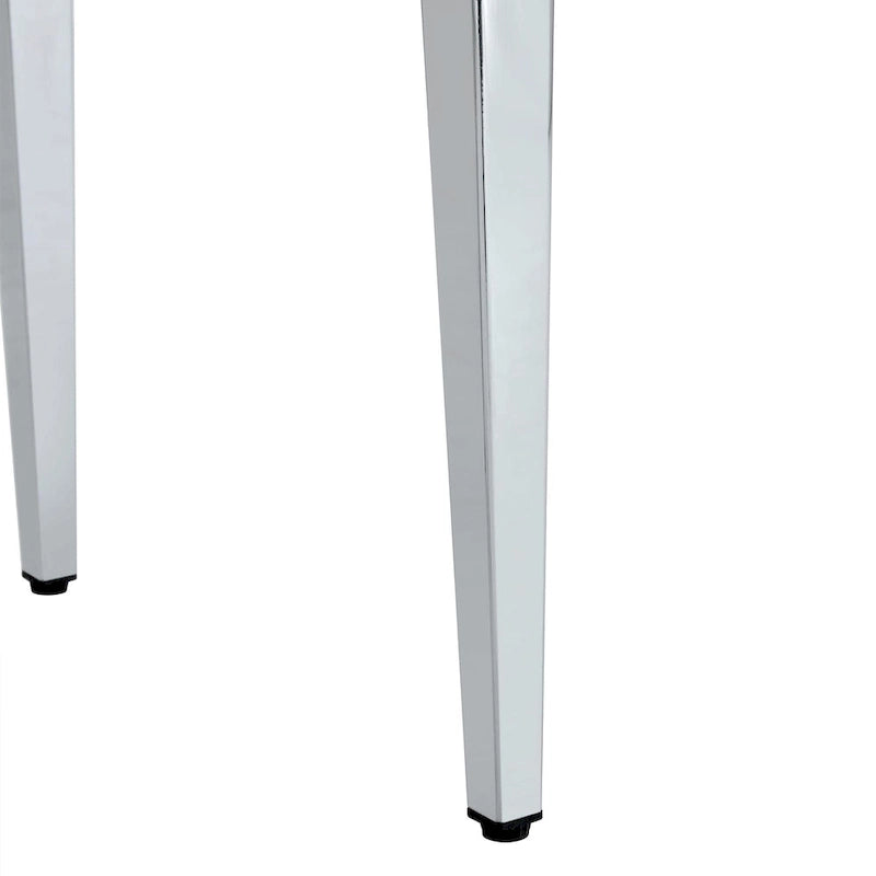 Chaise de salle à manger moderne en similicuir avec pieds en métal chromé