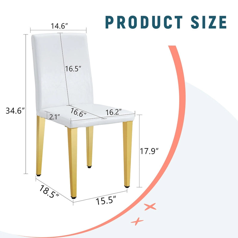 Chaise de salle à manger moderne en similicuir avec pieds en métal chromé
