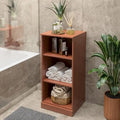 Meuble de salle de bain 100 % bois massif de 42 cm avec étagères réglables et portes en option