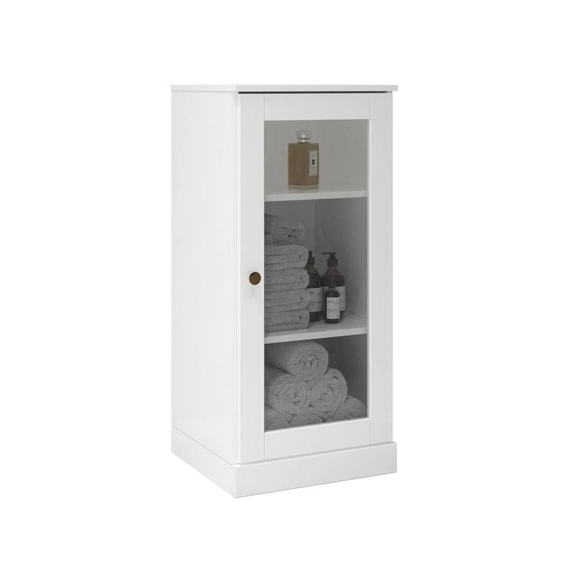 Meuble de salle de bain 100 % bois massif de 42 cm avec étagères réglables et portes en option