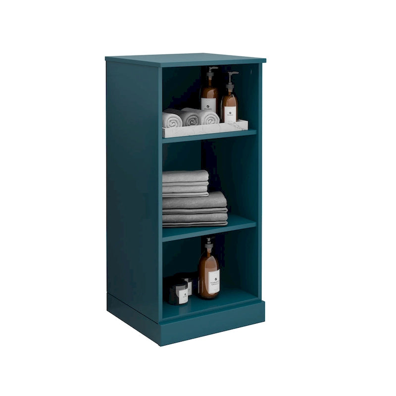 Meuble de salle de bain 100 % bois massif de 42 cm avec étagères réglables et portes en option