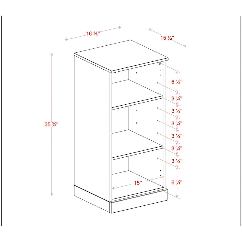Meuble de salle de bain 100 % bois massif de 42 cm avec étagères réglables et portes en option