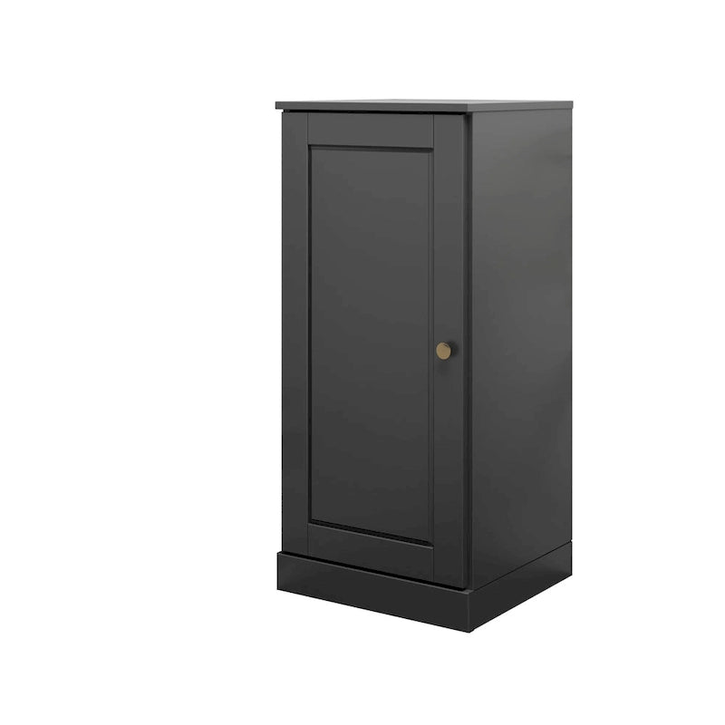 Meuble de salle de bain 100 % bois massif de 42 cm avec étagères réglables et portes en option