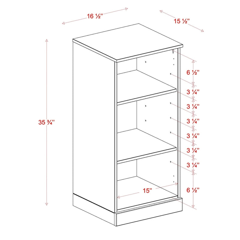 Meuble de salle de bain 100 % bois massif de 42 cm avec étagères réglables et portes en option