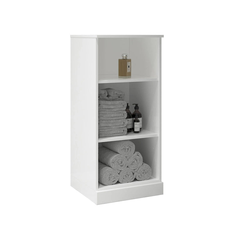 Meuble de salle de bain 100 % bois massif de 42 cm avec étagères réglables et portes en option
