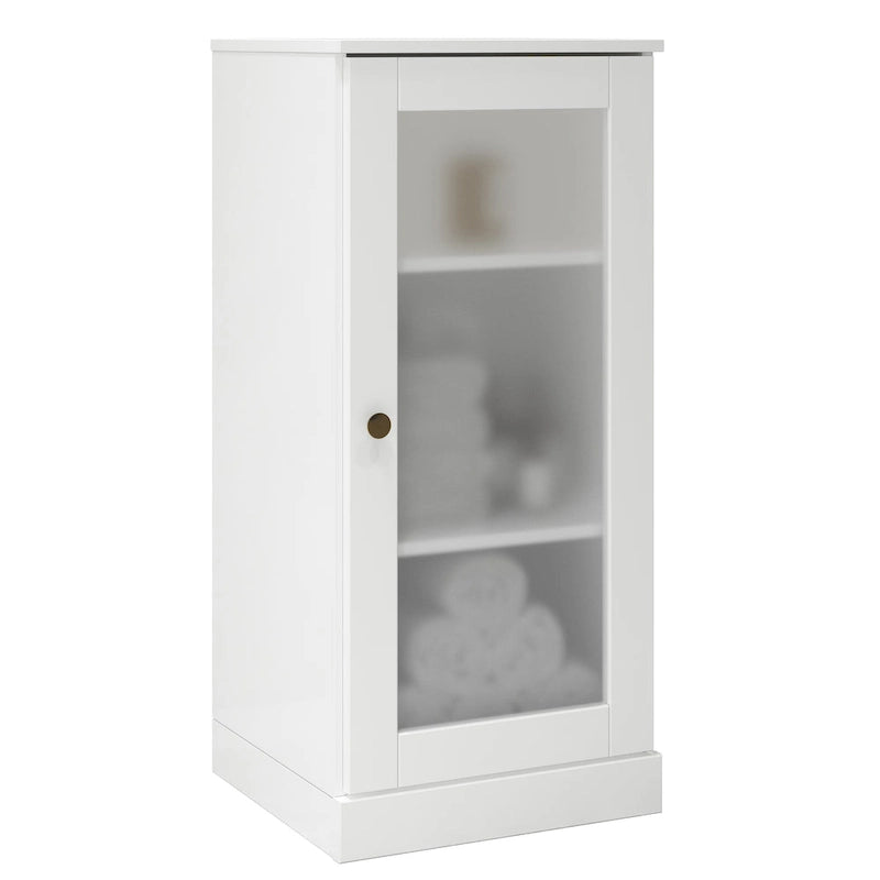 Meuble de salle de bain 100 % bois massif de 42 cm avec étagères réglables et portes en option