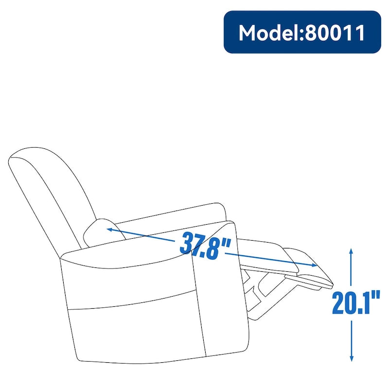 Fauteuil inclinable, pivotant et berçant ergonomique avec chargement USB