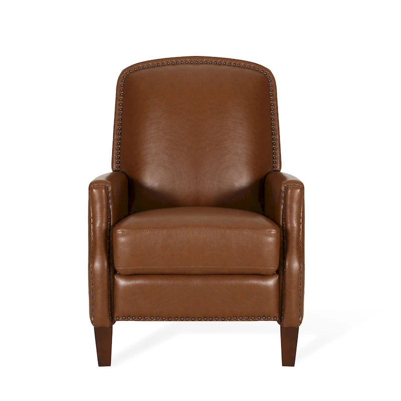Fauteuil relax inclinable rembourré en similicuir avec clous décoratifs