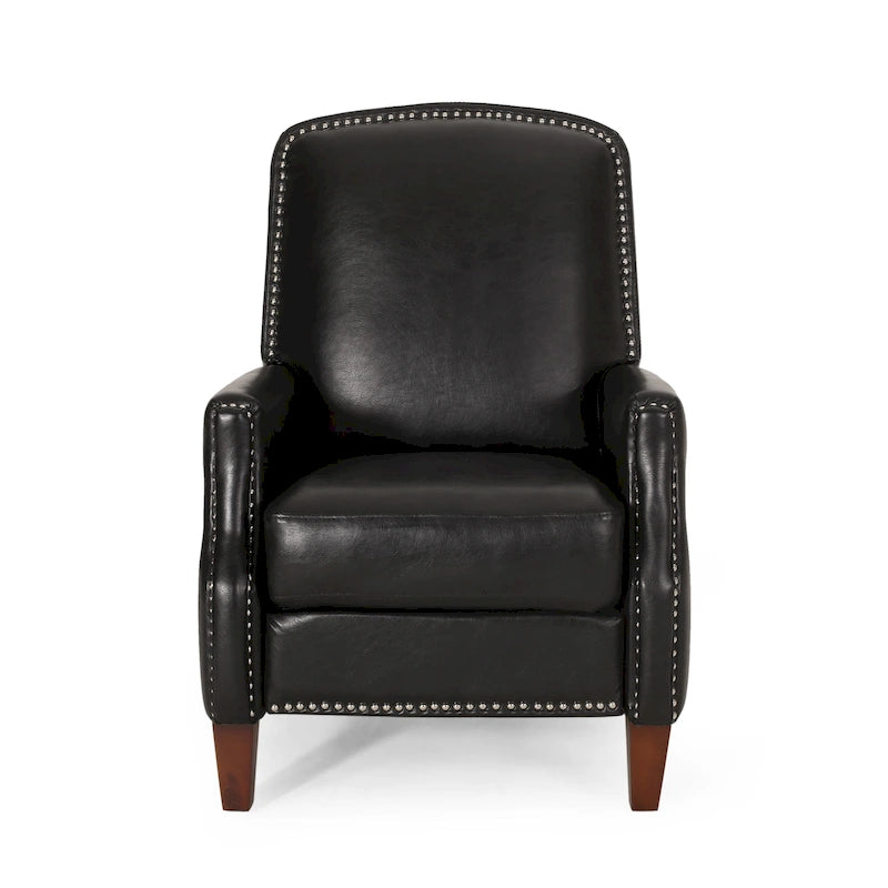 Fauteuil relax inclinable rembourré en similicuir avec clous décoratifs