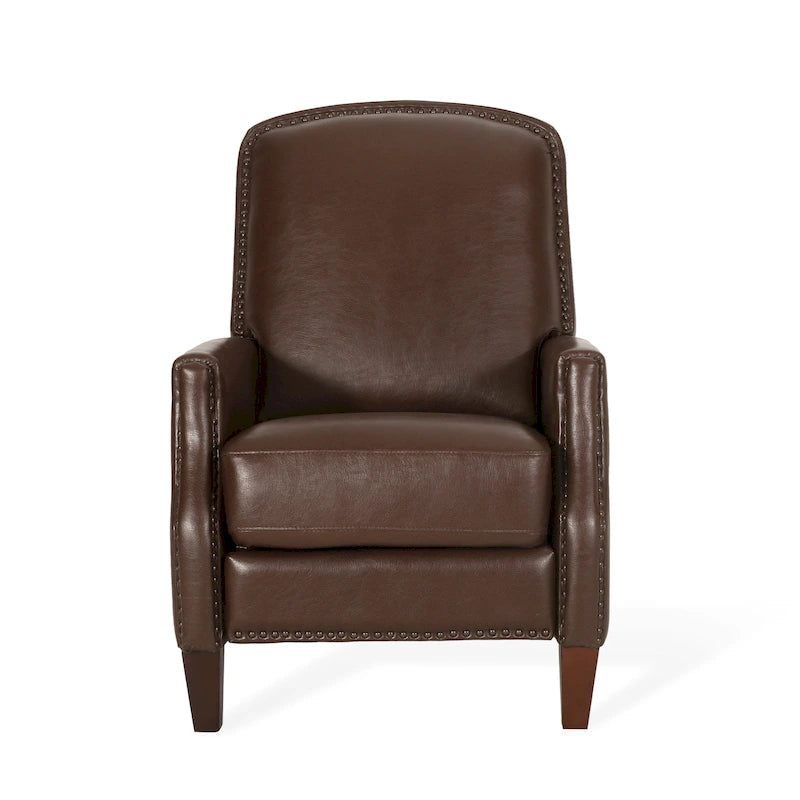 Fauteuil relax inclinable rembourré en similicuir avec clous décoratifs
