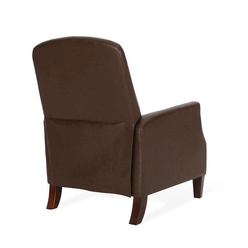 Fauteuil relax inclinable rembourré en similicuir avec clous décoratifs