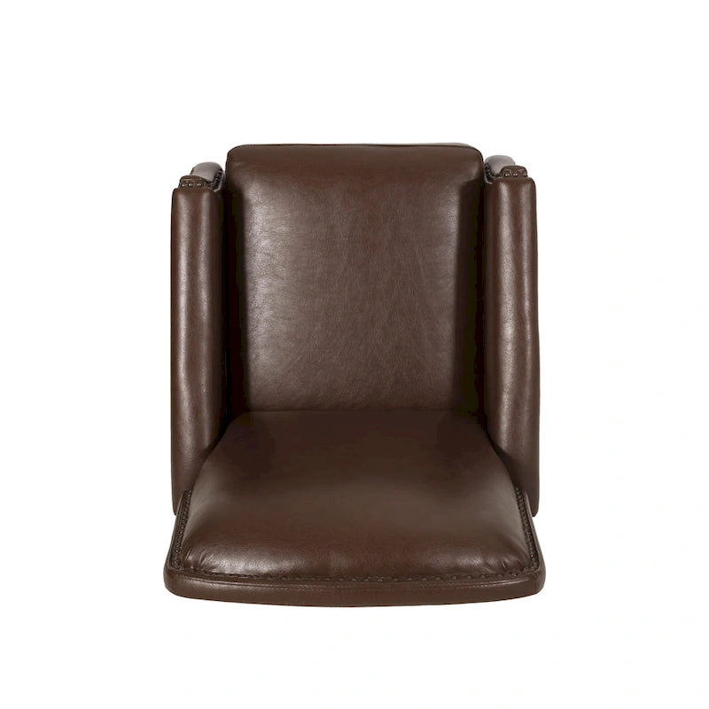 Fauteuil relax inclinable rembourré en similicuir avec clous décoratifs