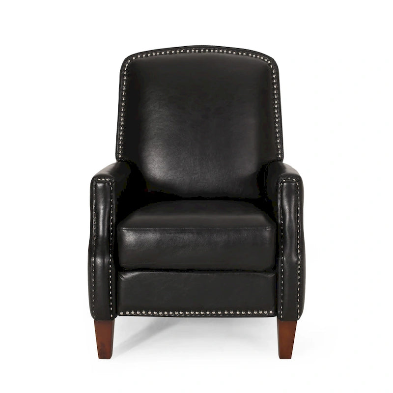 Fauteuil relax inclinable rembourré en similicuir avec clous décoratifs