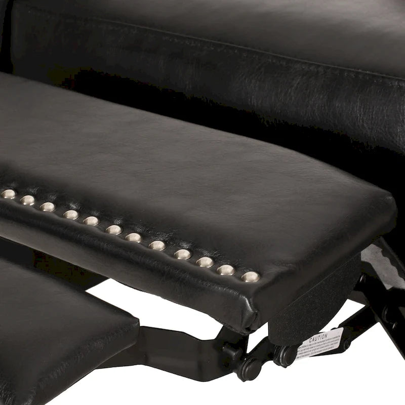 Fauteuil relax inclinable rembourré en similicuir avec clous décoratifs