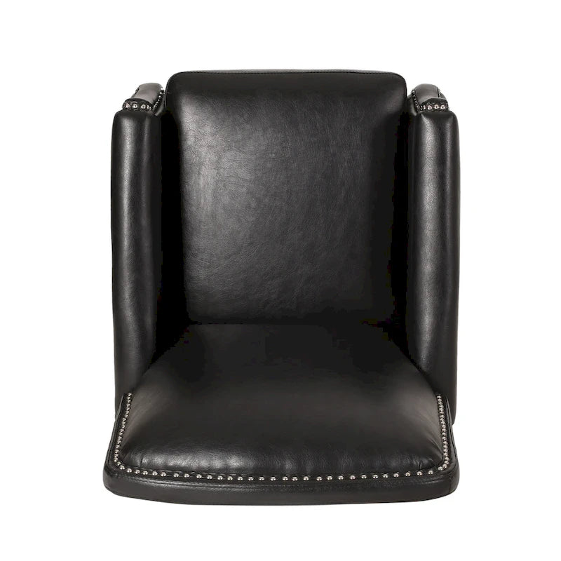 Fauteuil relax inclinable rembourré en similicuir avec clous décoratifs