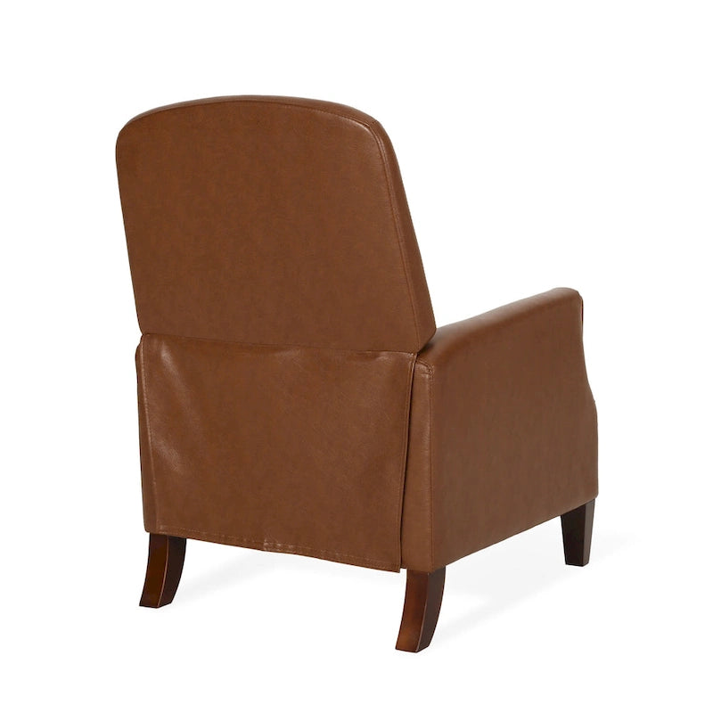 Fauteuil relax inclinable rembourré en similicuir avec clous décoratifs