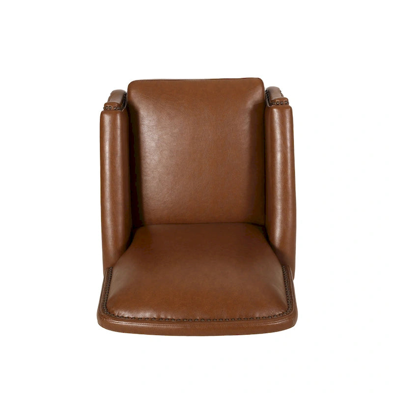 Fauteuil relax inclinable rembourré en similicuir avec clous décoratifs