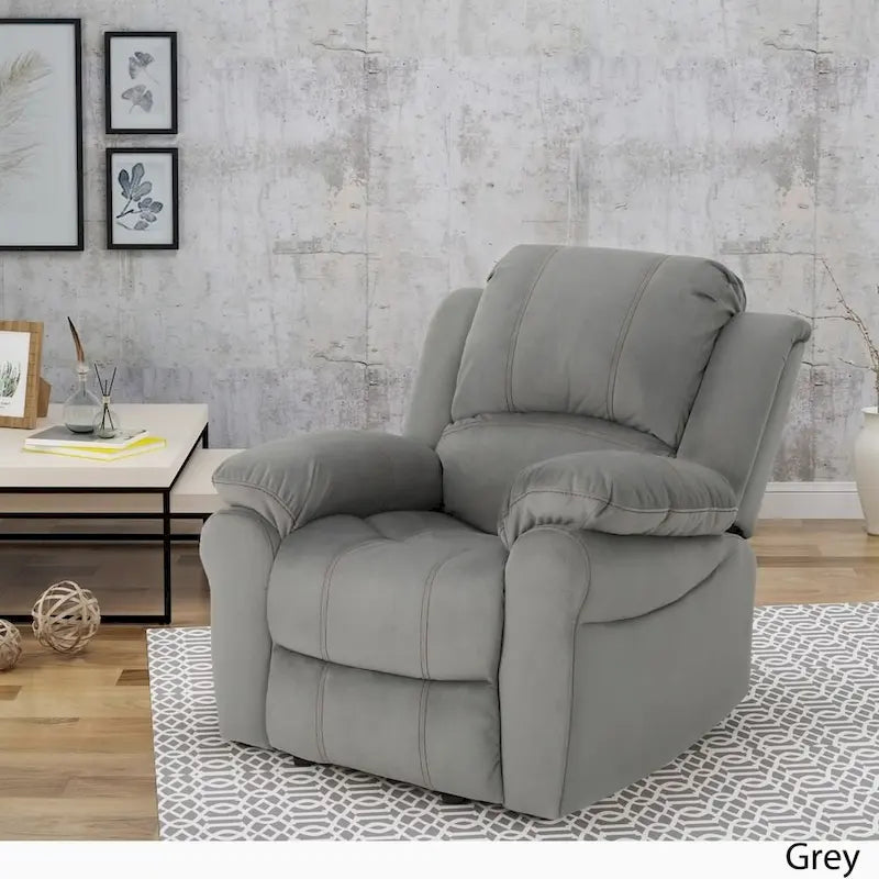 Fauteuil inclinable glissant en microfibre avec coussins moelleux et cadre surdimensionné