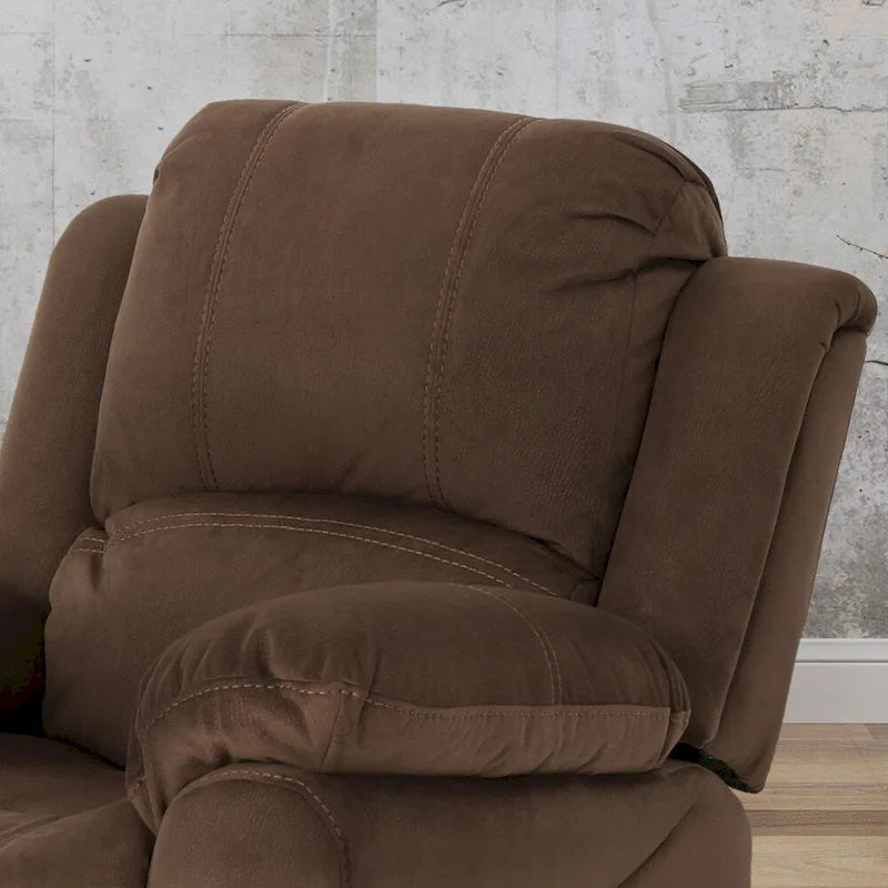 Fauteuil inclinable glissant en microfibre avec coussins moelleux et cadre surdimensionné