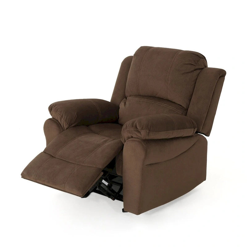 Fauteuil inclinable glissant en microfibre avec coussins moelleux et cadre surdimensionné