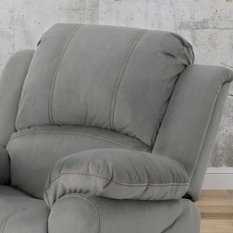 Fauteuil inclinable glissant en microfibre avec coussins moelleux et cadre surdimensionné