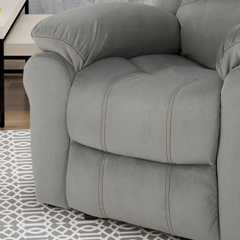 Fauteuil inclinable glissant en microfibre avec coussins moelleux et cadre surdimensionné