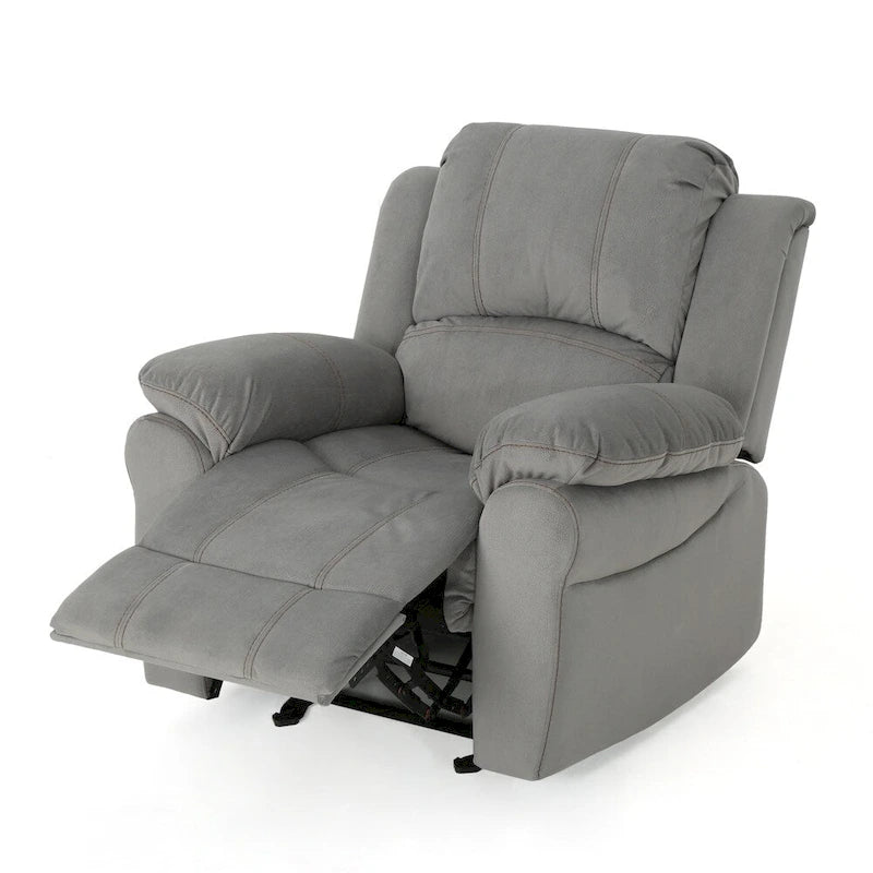 Fauteuil inclinable glissant en microfibre avec coussins moelleux et cadre surdimensionné