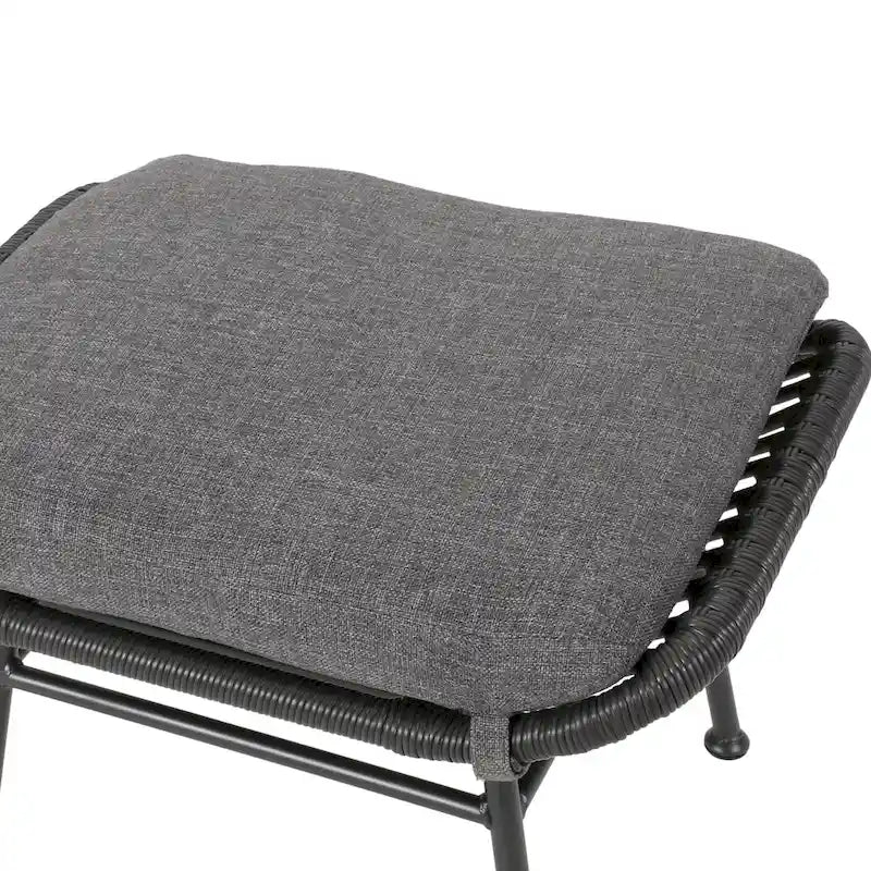 Fauteuil de jardin moderne bohème en osier avec rotin synthétique et structure en acier