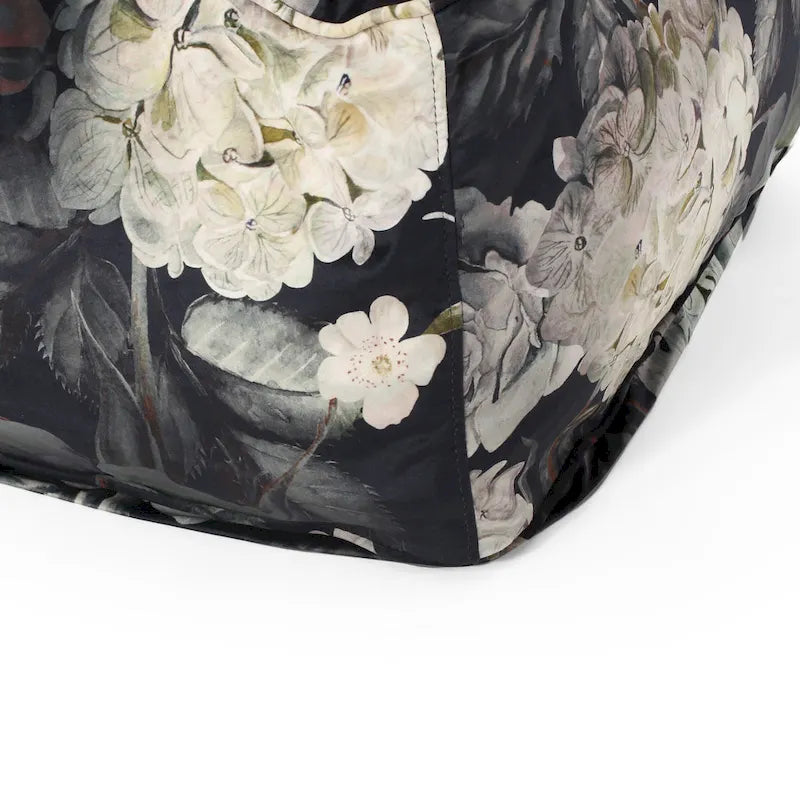 Pouf cube imprimé de fleurs en tissu traditionnel avec rembourrage en billes de polystyrène