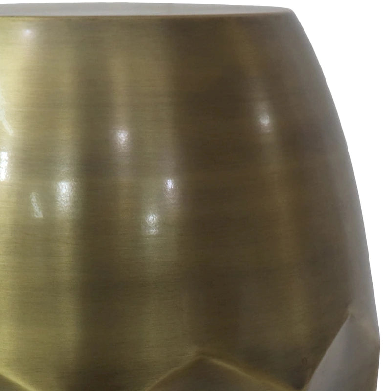 Table d'appoint industrielle ronde en métal avec motif nid d'abeille