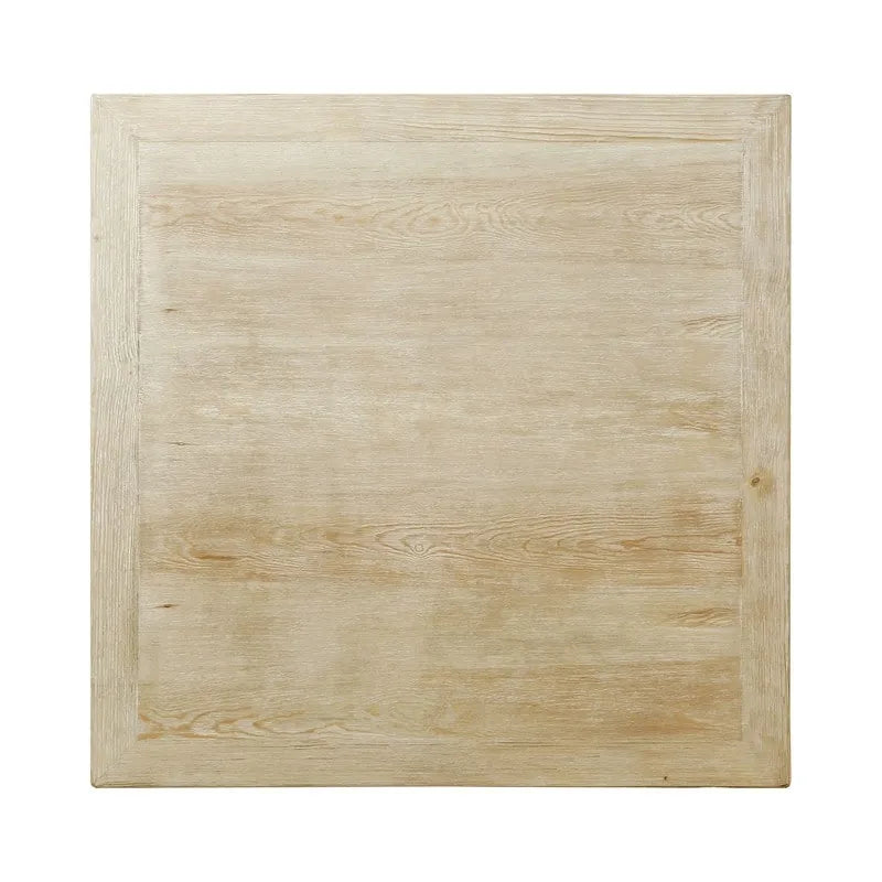 Table basse en bois vieilli blanchi avec étagère inférieure