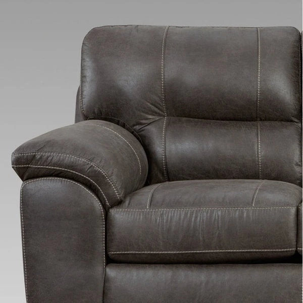 Canapé contemporain avec accoudoirs et surmatelas en similicuir gris