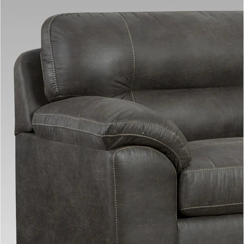 Canapé contemporain avec accoudoirs et surmatelas en similicuir gris