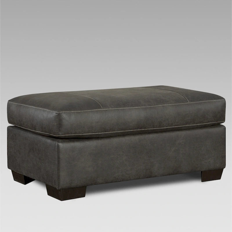 Canapé contemporain avec accoudoirs et surmatelas en similicuir gris
