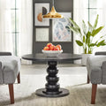Table basse piédestal Spheres ronde finition noire pour salon